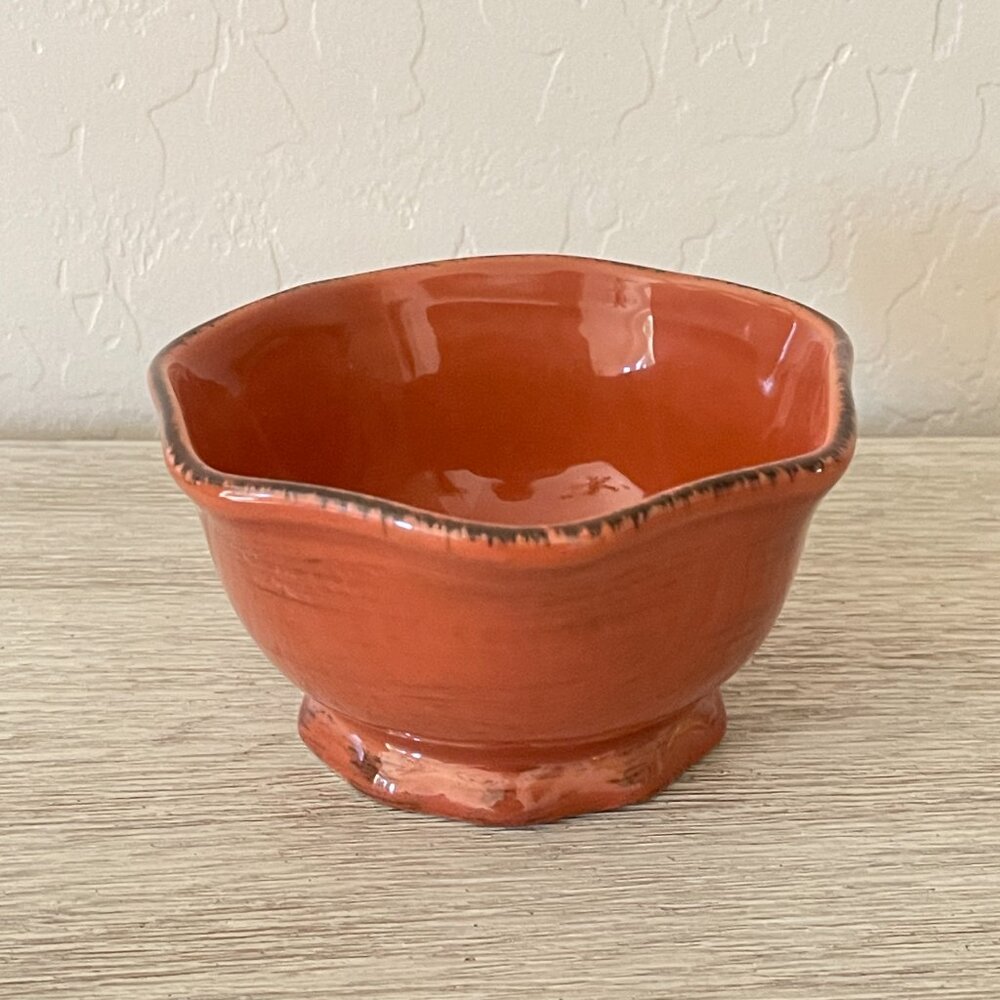 Tastefully Simple Dish Rust Color Ceramic Fluted - Picture 2 of 7